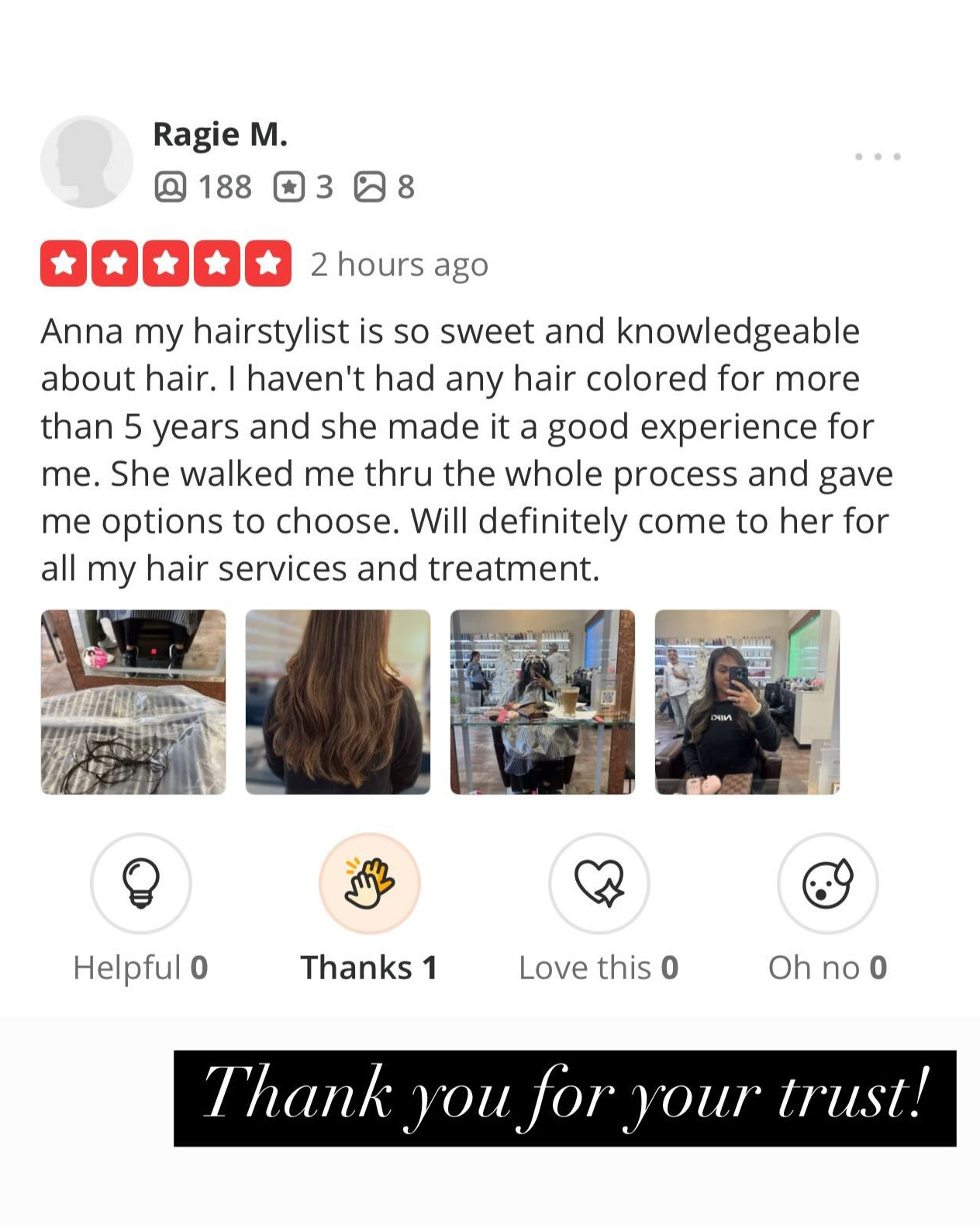 Yelp review screenshot